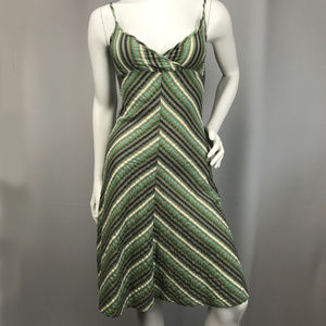 Divided H&M Sz 4 Green Stripe A-Line Empire Dress
